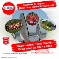 Stage football 100% féminin Vacances Pâques 2022